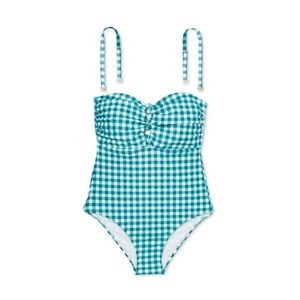 Sweetheart Bandeau Gingham One Piece Swimsuit